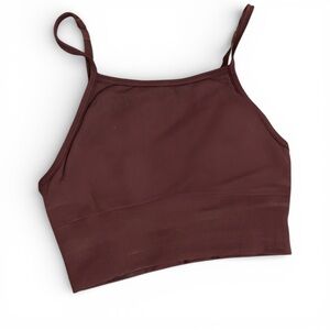 Lululemon Ebb to Street Seamless High Neck Long Line Bra Maroon Size 6 Cropped